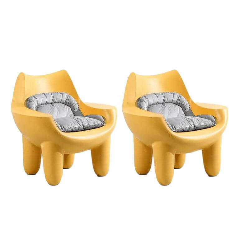 Living room featuring modern plastic arm chair