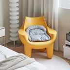 Stylish solid color armchair with removable cushions