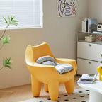 Contemporary arm chair with fixed back and armrests