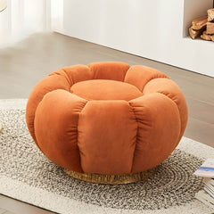 Fully assembled pumpkin shape ottoman ready for use