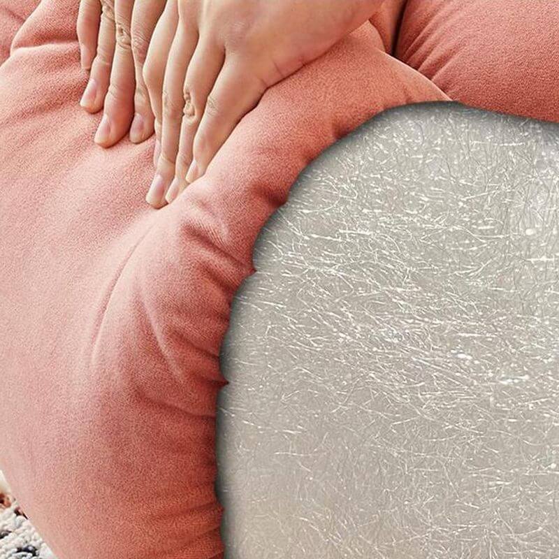 Moderner Kürbis-förmiger Hocker mit gepolstertem Sitz in Uni-Farbe, keine Montage erforderlich Zweitbild