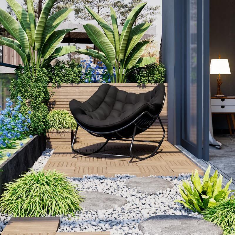 Stylish rocking chair in beige color