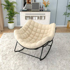 Close-up of tufted fabric on rocking chair