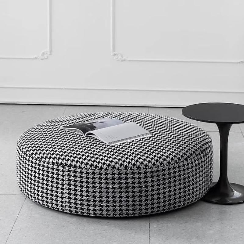 Stylish black houndstooth stool