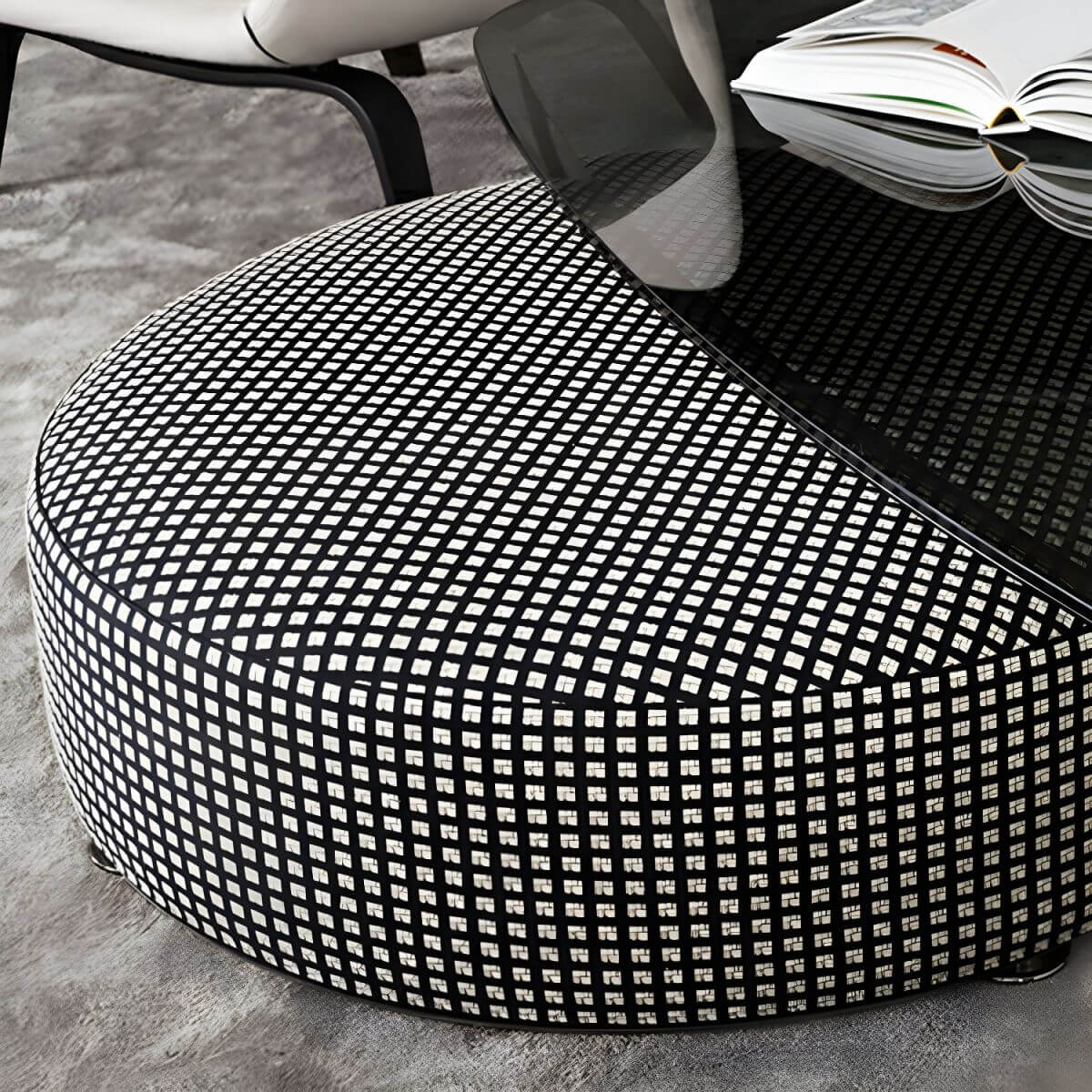 Chic round stool for home decor