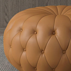 Elegant Round Ottoman in Grey for Chic Interiors