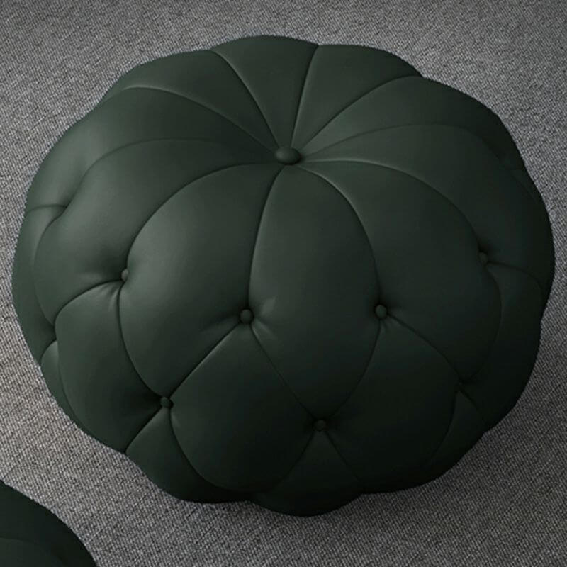 Contemporary Ottoman in White Faux Leather