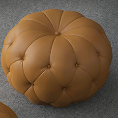 Versatile Green Round Ottoman for Home Decor