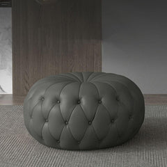 Pink Round Ottoman Perfect for Soft Color Palette