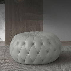 Versatile Green Round Ottoman for Home Decor