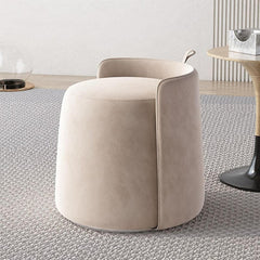 Stylish Modern Silver Pouf Ottoman in Stylish Interior