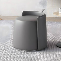 Stylish Modern Silver Pouf Ottoman in Stylish Interior