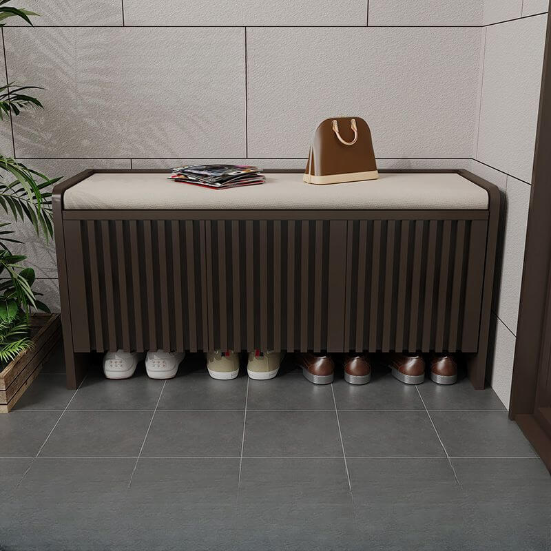 Modern Simple Style Alloy Solid Color Accent Bench Chair with Locker Storage and Upholstery Secondary image