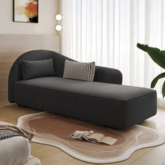 modern ergonomic corner chaise lounge armchair in gray