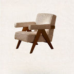contemporary arm chair with untufted design
