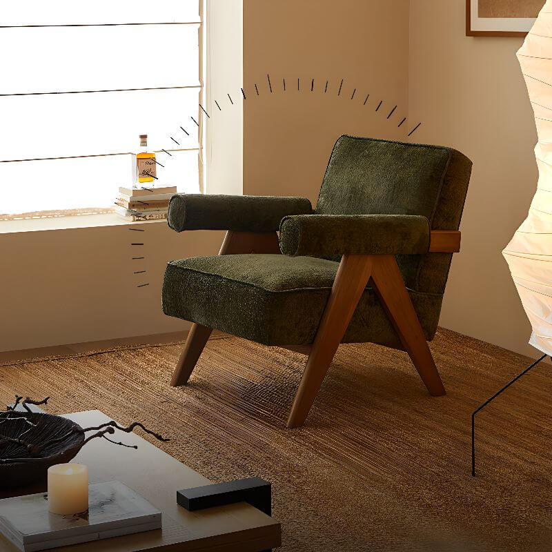 comfortable arm chair with solid color design