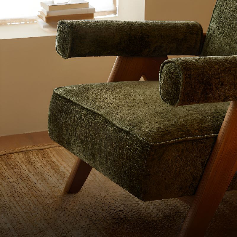 stylish arm chair in home office setting