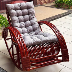 Modern rattan rocking chair in burgundy