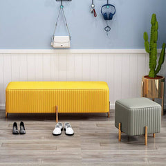 Orange solid color ottoman with sponge cushion