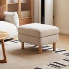 Modern simple style rectangular ottoman in beige upholstery