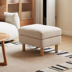 Modern simple style rectangular ottoman in beige upholstery