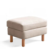 Natural wood legs on modern ottoman