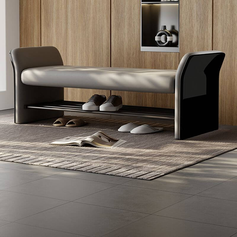 Modern Accent Bench Chair in Off-White Main image