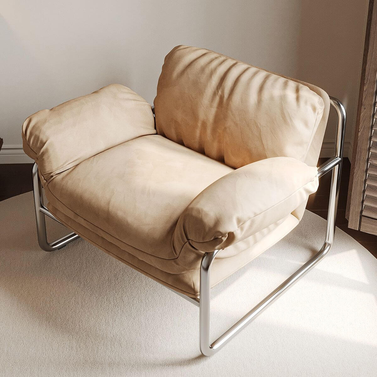 Modern simple style arm chair front view メイン画像