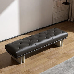 Elegant beige leather bench in contemporary design