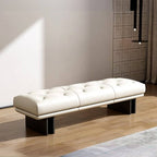 Solid color leather bench with clean lines