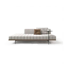 Contemporary left-arm gray chaise lounge