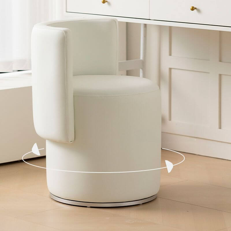 Modern simple style vanity stool in white upholstery