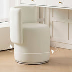 Modern simple style vanity stool in white upholstery