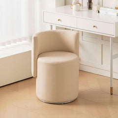 Close-up of the upholstered vanity stool seat