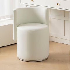 Beige vanity stool with turned swivel design