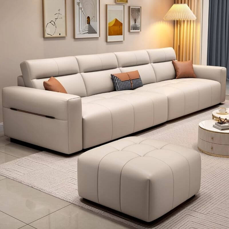 Spacious solid color floor sofa for living room