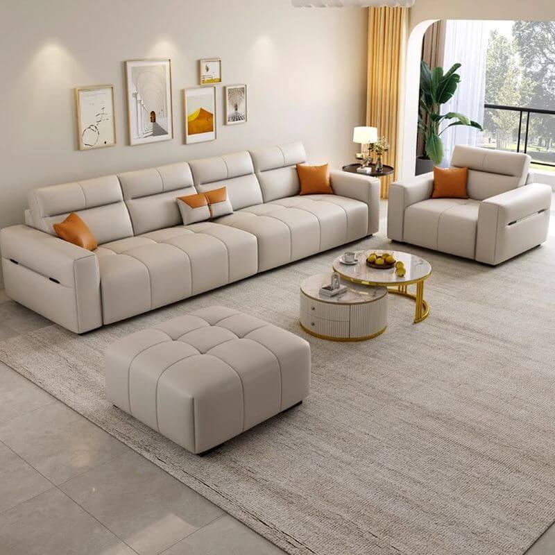 Contemporary design single sofa in neutral shade