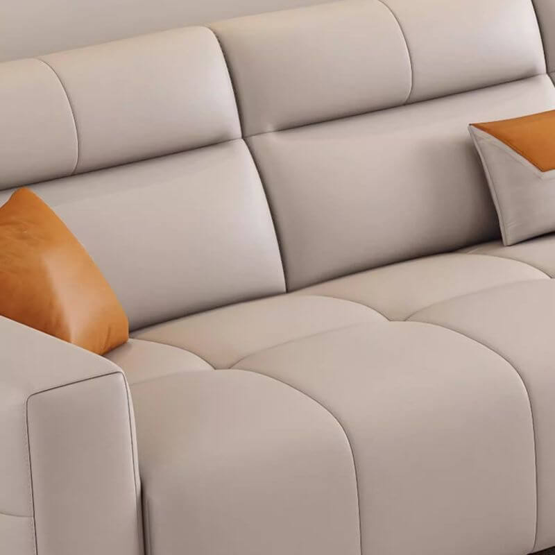 Water resistant fabric sofa in elegant ivory