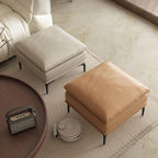 Modern Solid Color Ottoman in Amber Tan