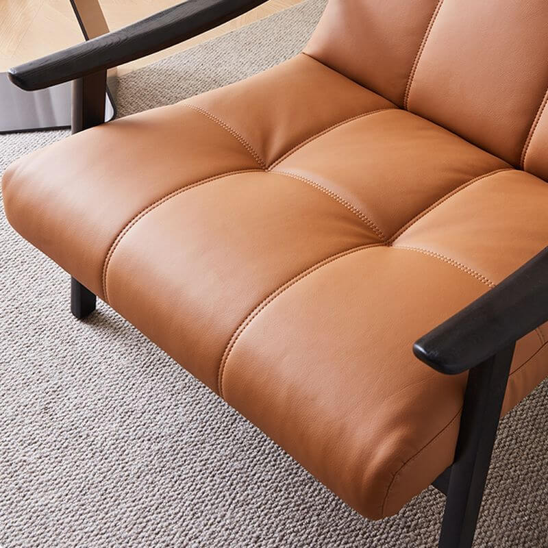 Close-up of tufted back on accent chair