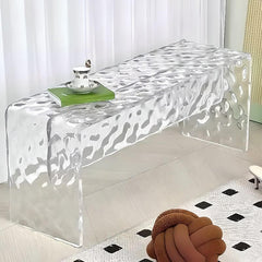 Contemporary solid color bench in clear finish