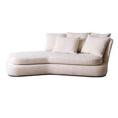 Modern Simple Style White Foam Flared Arm Chaise Lounge Left Arm