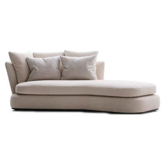 Elegant white lamb wool chaise lounge