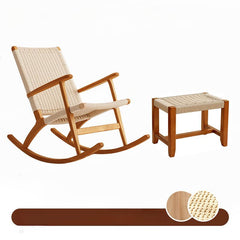 Wood rocking chair with ottoman