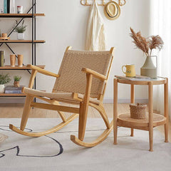 Contemporary rocking chair in natural finish