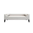 long wooden bench with back support