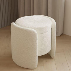 Elegant Vanity Stool with Solid Wood Frame