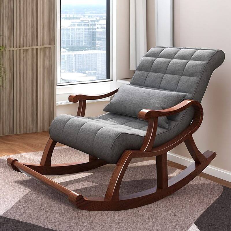 Modern slipcovered rocking chair front view