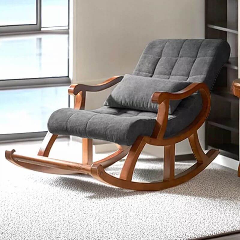 Modern slipcovered rocking chair front view