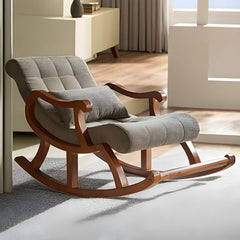 Indoor rocking chair with wooden legs